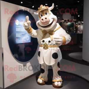 Cream Cow maskot kostume...