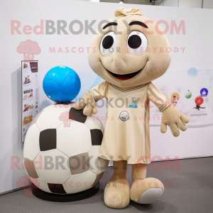 Beige fodbold maskot...