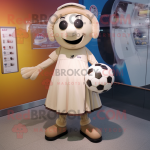 Beige fotball maskot drakt...