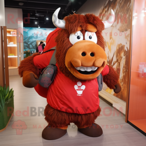 Red Bison maskot drakt...