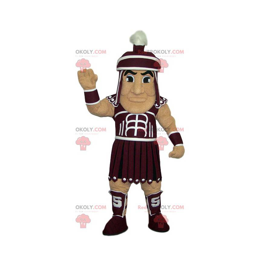 Mascote guerreiro com roupas romanas. Fantasia de guerreiro -