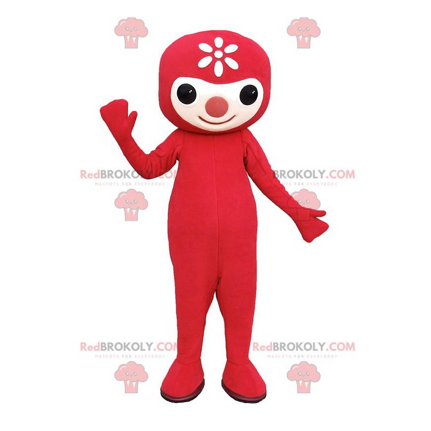 Mascot hombrecito rojo con una linda nariz - Redbrokoly.com Mascot hombrecito rojo con una linda nariz - Redbrokoly.com