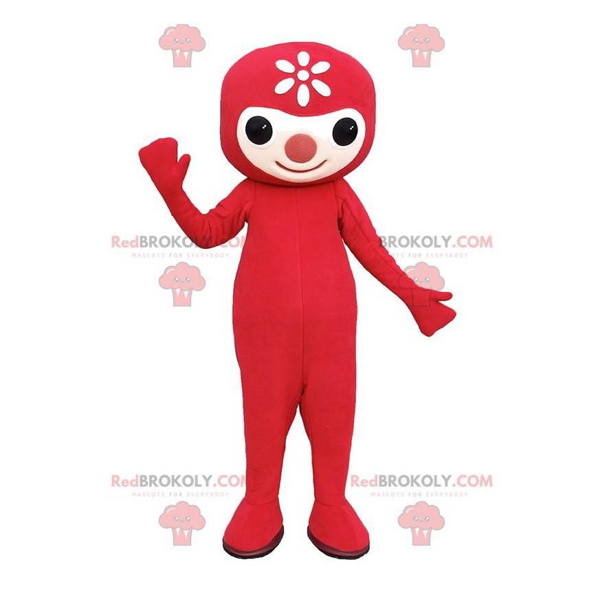 Mascot hombrecito rojo con una linda nariz - Redbrokoly.com