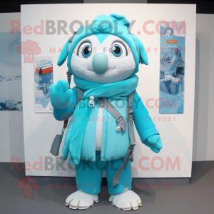 Cyan Ice mascotte kostuum...