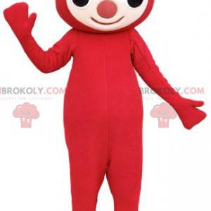 Mascotte de petit bonhomme rouge avec un nez tout mignon -