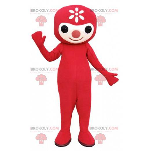 Mascot hombrecito rojo con una linda nariz - Redbrokoly.com