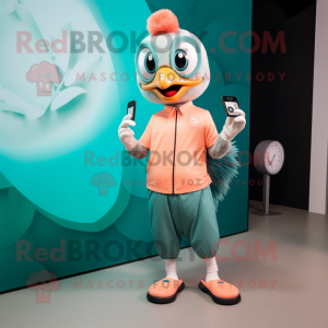 Peach Peacock maskot drakt...