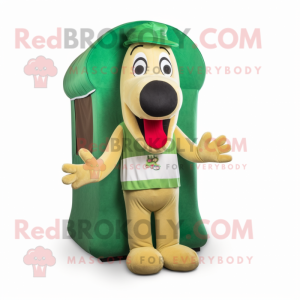 Grüner Hotdog Maskottchen...