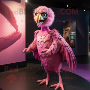 Pink Vulture maskot kostume...