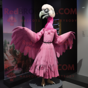 Rosa Vulture maskot kostym...