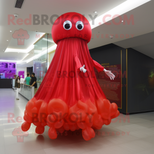 Red Jellyfish mascotte...