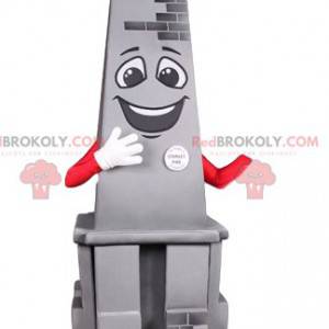 Mascot gray obelisk smiling. Obelisk costume - Redbrokoly.com