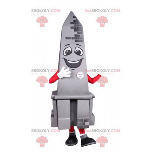 Mascot gray obelisk smiling. Obelisk costume - Redbrokoly.com