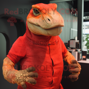 Red Komodo Dragon maskot...