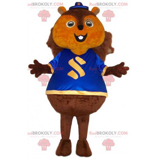 Obří veverka maskot s modrým dresem - Redbrokoly.com