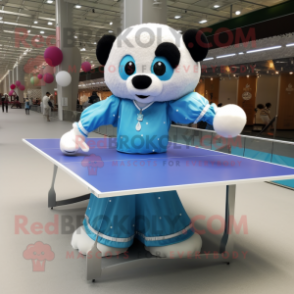 nan Ping Pong Table mascot costume character dressed with a Ball Gown and Gloves