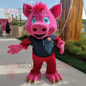 Magenta Pig mascotte...