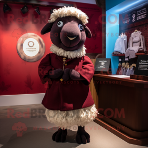 Maroon Suffolk Sheep maskot...