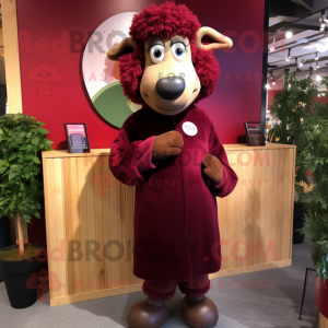 Maroon Suffolk Sheep maskot...