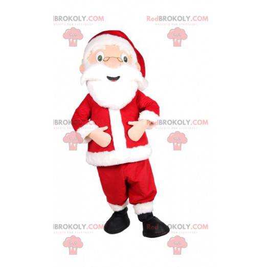 Super fröhliches Weihnachtsmann-Maskottchen. Santa Kostüm -