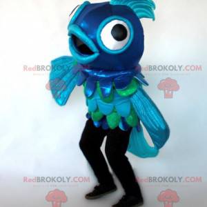 Mascote gigante peixe azul e verde - Redbrokoly.com