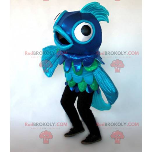 Mascotte de poisson bleu et vert géant - Redbrokoly.com