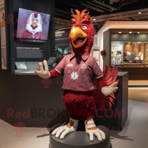 Maroon Rooster mascotte...