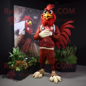 Maroon Rooster mascotte...