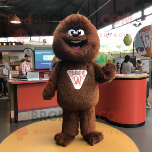 Brown Meatballs mascot costume character dressed with a V-Neck Tee and Keychains