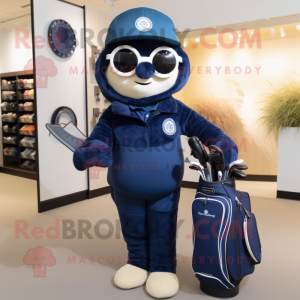 Navy Golf Bag maskot drakt...