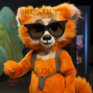Orange Lemur maskot kostym...