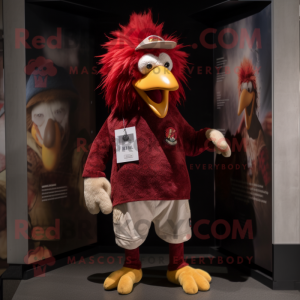Maroon Rooster mascotte...
