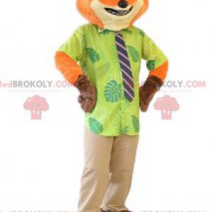 Mascotte de renard roux en costume cravate. Costume de renard -