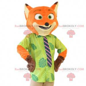 Mascotte de renard roux en costume cravate. Costume de renard -