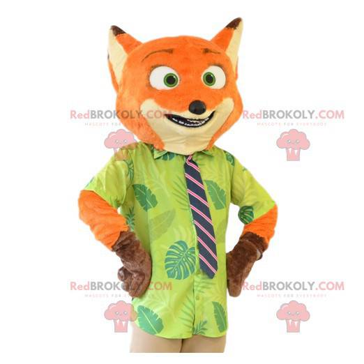 Mascotte de renard roux en costume cravate. Costume de renard -