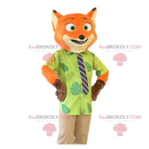 Terno e gravata do mascote da raposa vermelha. Fantasia de