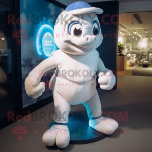 White Turtle mascot costume character dressed with a Joggers and Hairpins
