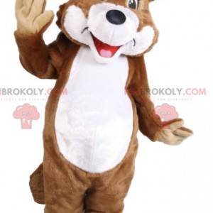 Mascota lobo marrón y blanco. Disfraz de lobo - Redbrokoly.com
