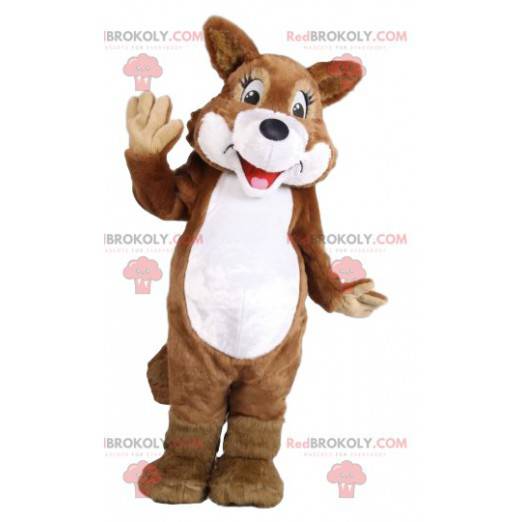 Mascotte de louve marron et blanche. Costume de louve -