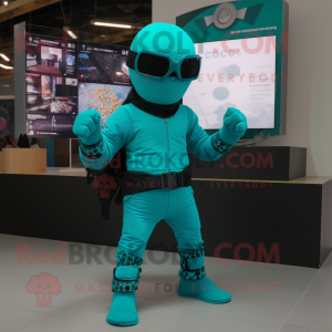 Turquoise Ninja mascotte...