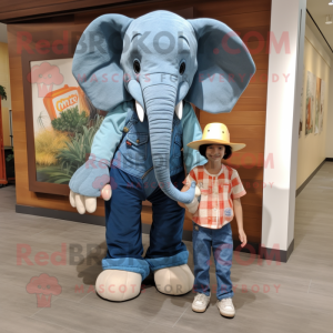 nan Elephant mascot costume character dressed with a Mom Jeans and Shoe clips