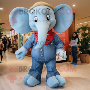 nan Elephant mascot costume character dressed with a Mom Jeans and Shoe clips