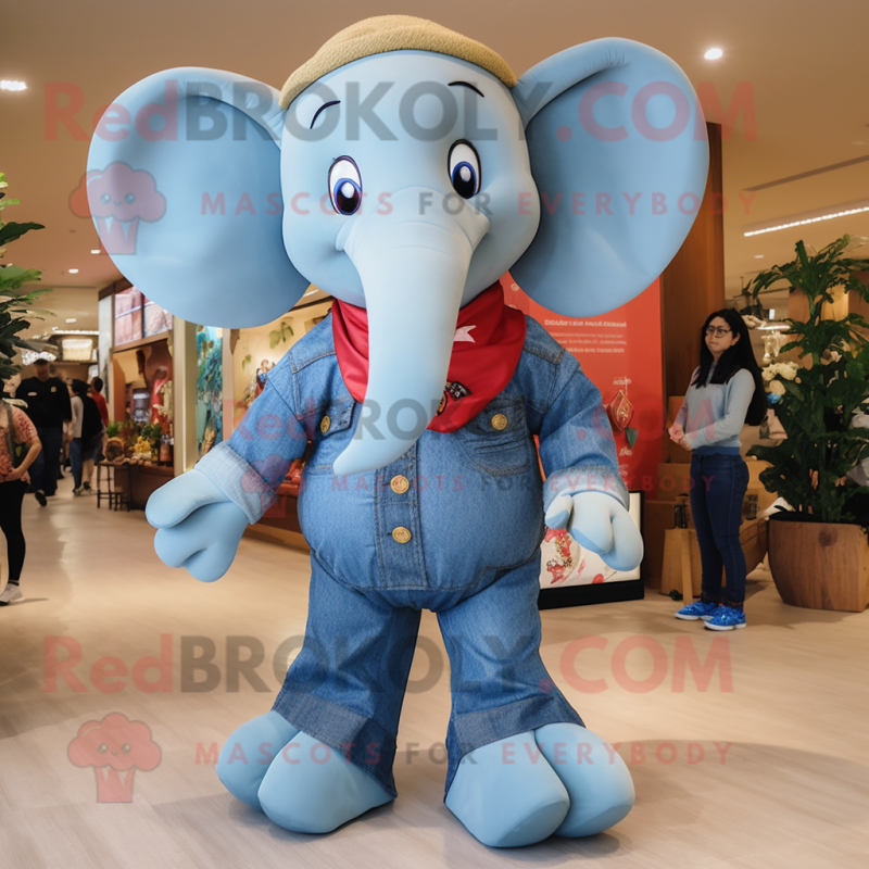 nan Elephant mascot costume character dressed with a Mom Jeans and Shoe clips