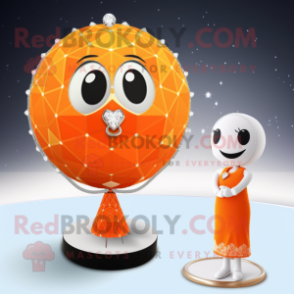 Orange Engagement Ring mascot costume character dressed with a One-Piece Swimsuit and Necklaces