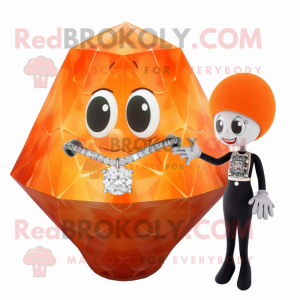 Orange Engagement Ring mascot costume character dressed with a One-Piece Swimsuit and Necklaces