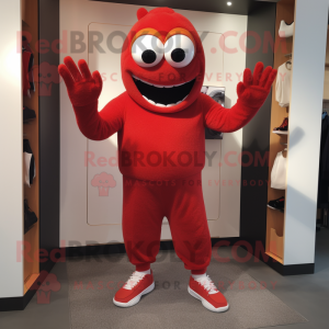 Red Cyclops maskot kostume...