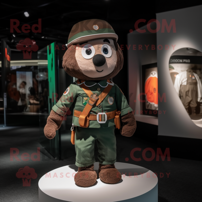 Brown Irish Flag mascot costume character dressed with a Jumpsuit and Keychains Brown Irish Flag mascot costume character dressed with a Jumpsuit and Keychains