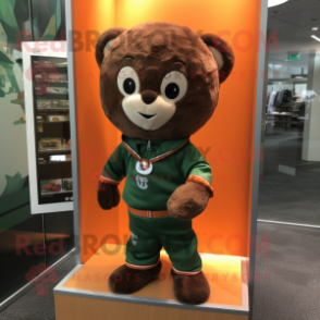 Brown Irish Flag mascot costume character dressed with a Jumpsuit and Keychains