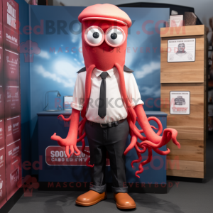 Red Squid mascotte kostuum...