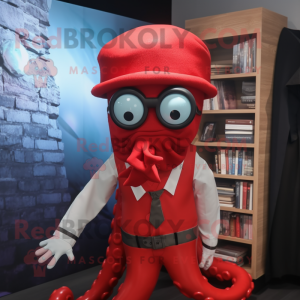 Red Squid mascotte kostuum...